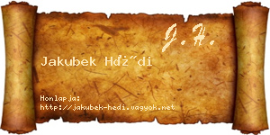 Jakubek Hédi névjegykártya
